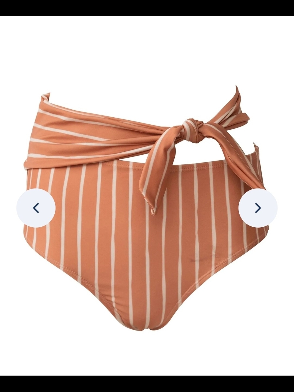 Nani Side Tie Bathing Suit In Terracotta With Stripe. Size L - Picture 6 of 13